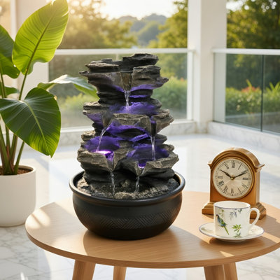 Fontaine de table 15,7 "de haut avec lumières DEL