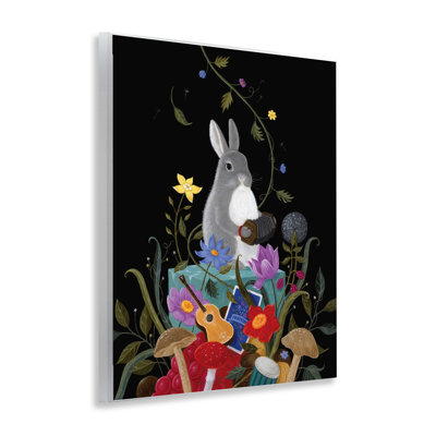 Rabbit with Musical Collection Wall Plaque Art, design by Gina Matarazzo