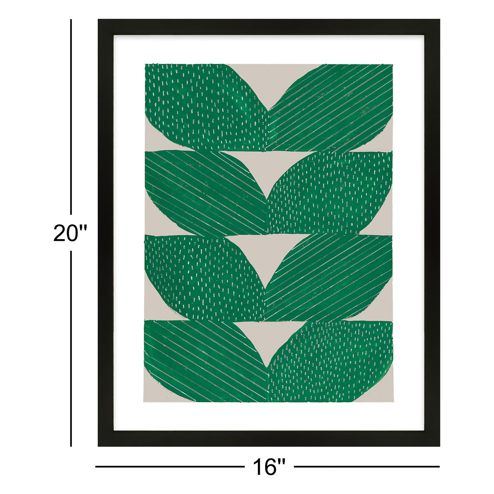 Chevron by Andrea Stokes, Black, 20" H x 16" W x 1.25" D