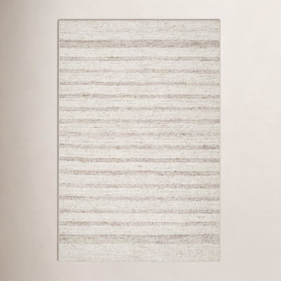 Hand-Tufted Brown Striped Rug