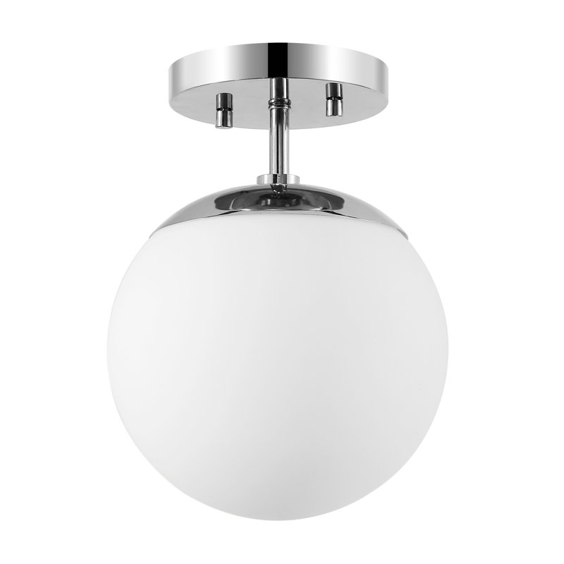 Statler Glass Semi Flush Mount, Chrome
