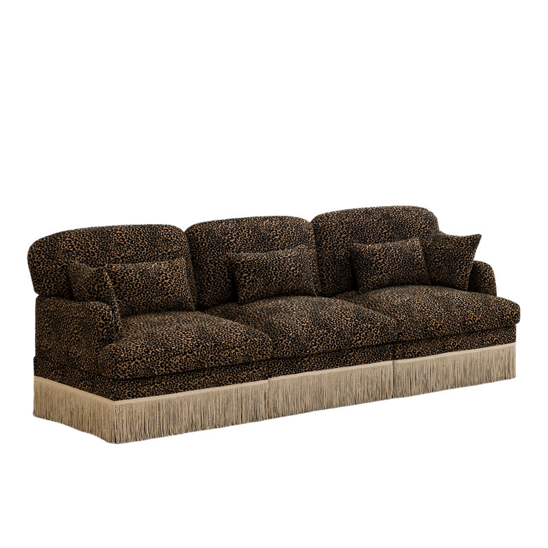 Deep Seat Chenille Sectionals, Modern Leopard 3 Seater For Home