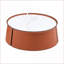 Table basse 31,5 po avec dessus en marbre et cuir orange Structure en fer, sans assemblage pour le salon / bureau