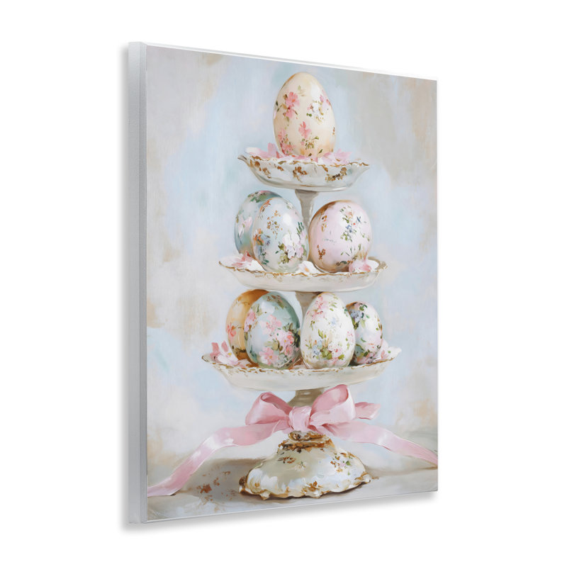 Pastel Coquette Easter Eggs Wall Plaque, design by Arlington Prints