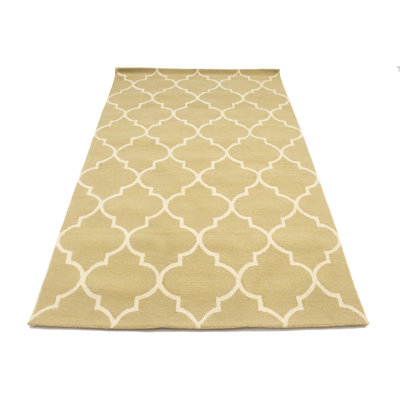 Tapis beige en laine touffeté à la main Trellis