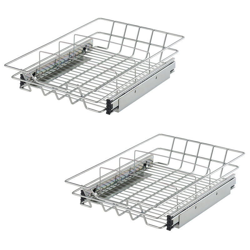 Tiroir TRINTY PRO EcoStorage en acier chromé dans un tiroir coulissant (paquet de 2), H 4,5 po x l 13 po x P 20 po