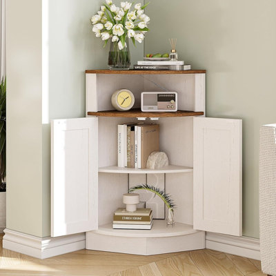 Petite armoire de rangement en coin Farmhouse