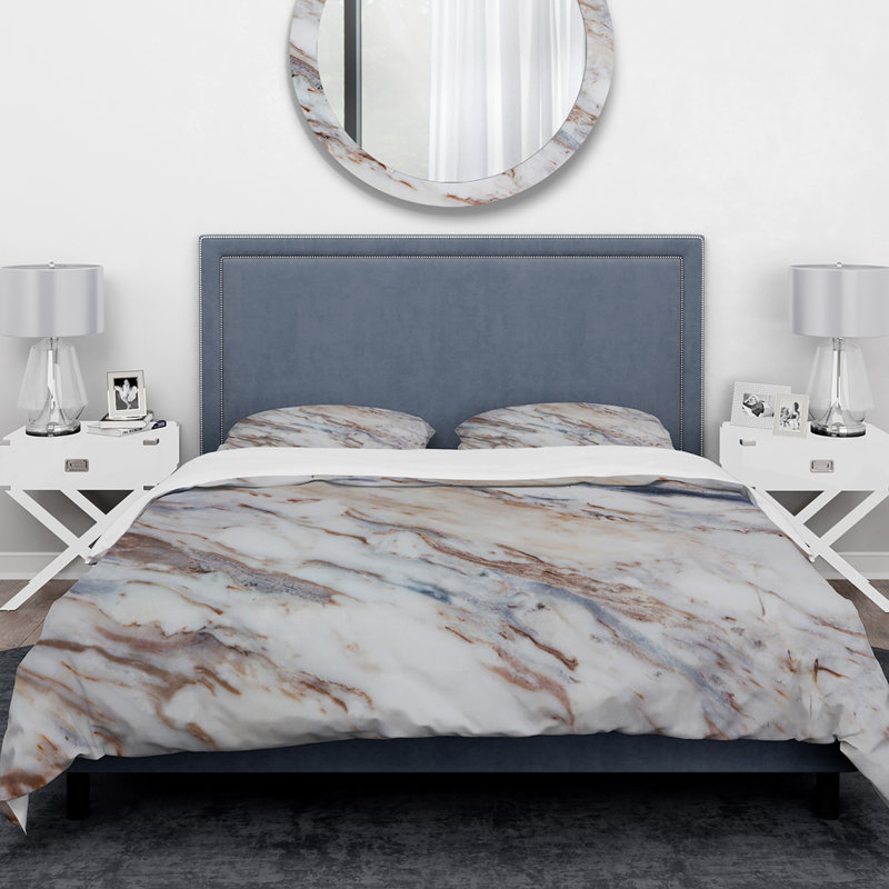 Ensemble de housse de couette designart texture d’une surface de pierre, Housse de couette très grand + 2 taies décoratives