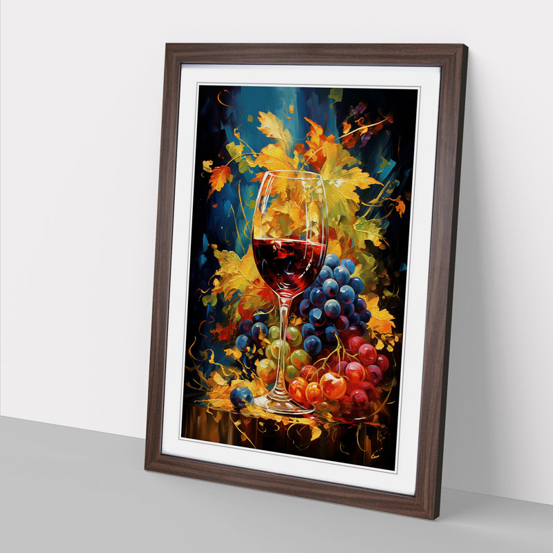 Wine Expressionism - Framed Print, Walnut, 64cm H x 46cm W x 2cm D