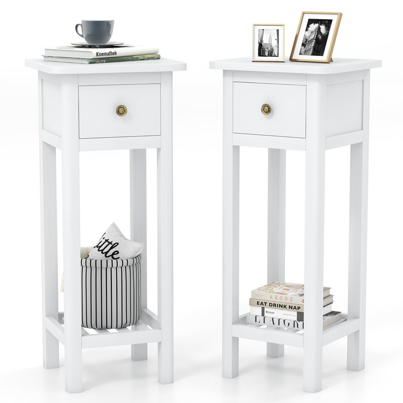 Darcey 14'' W Solid Wood Nightstand, White