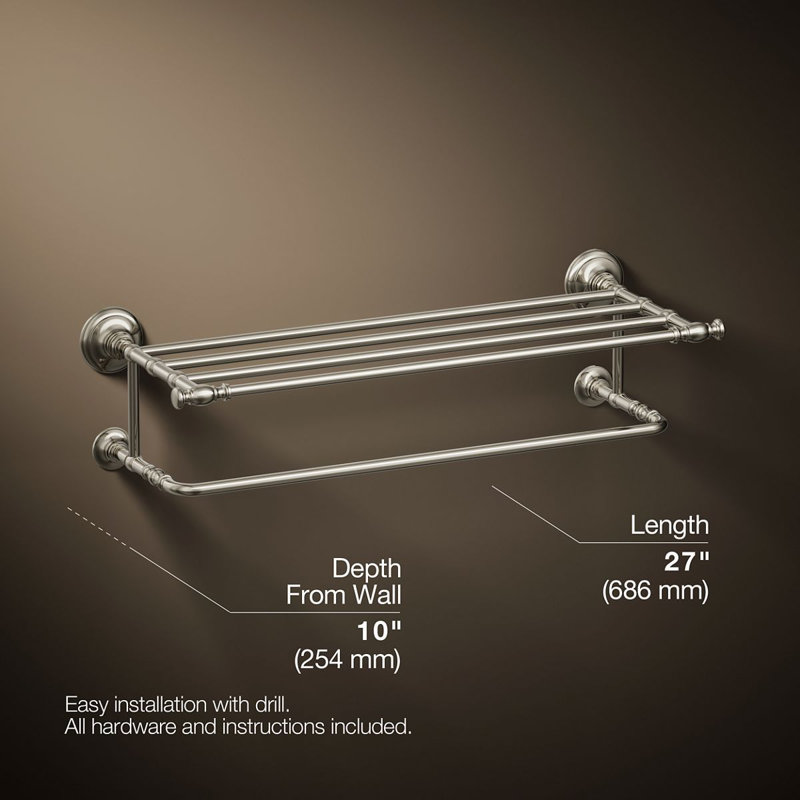 Artifacts Hotelier Wall Shelf, Vibrant Polished Nickel