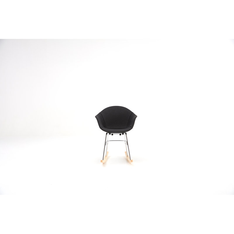 Chaise berçante TA UP, Chrome naturel, Noir