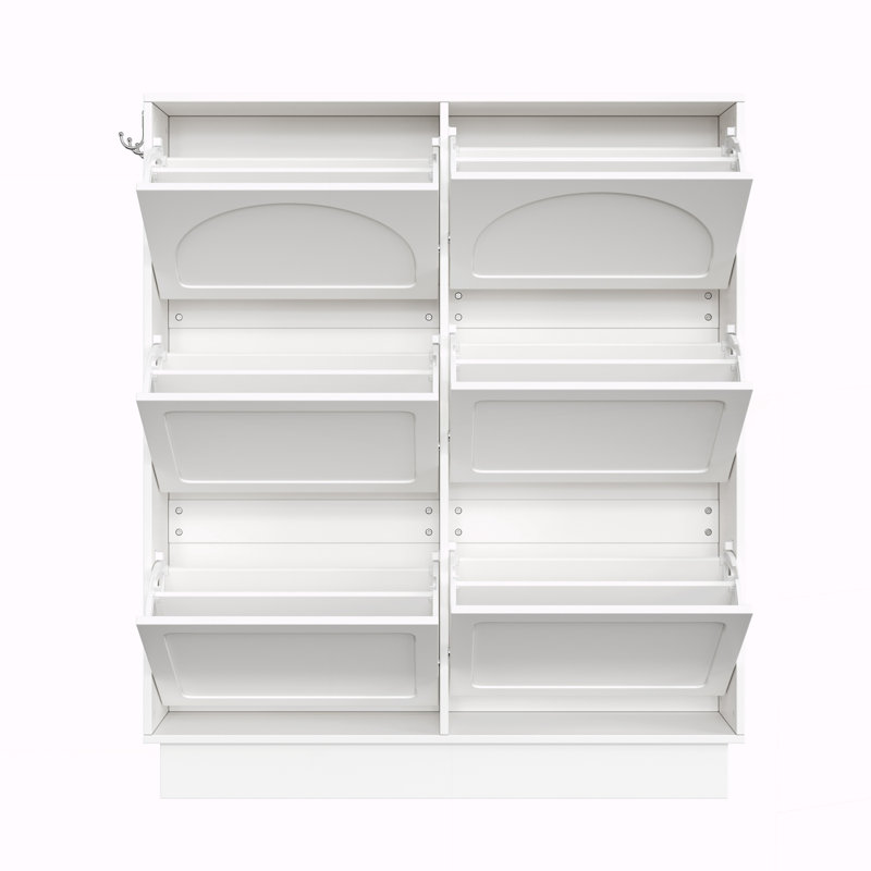 Organisateur avec tablette réglable, range-chaussures autoportant, Blanc