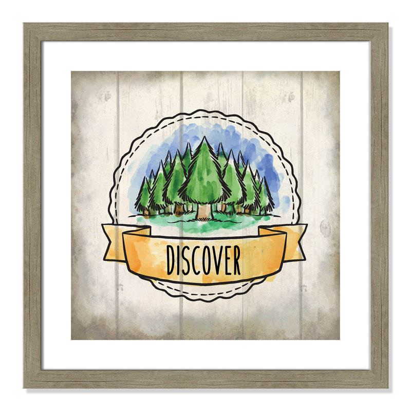 «Adventure is out There», art encadré 3, H 22,5 po x l 22,5 po x P 0,6 po, Encadré plat de bois de grange gris