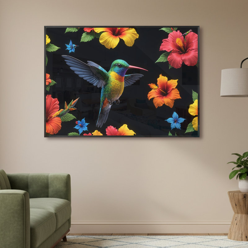 Single Picture Frame LED Illuminated Wall Art Wall Art on Glass / Aluminium, 50 cm H x 60 cm W