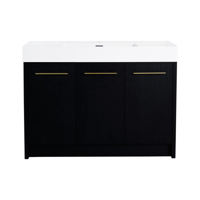 Randerick 48 Inch Freestanding Bathroom Vanity With Resin Sink, With Soft Closing Door, KD-Package