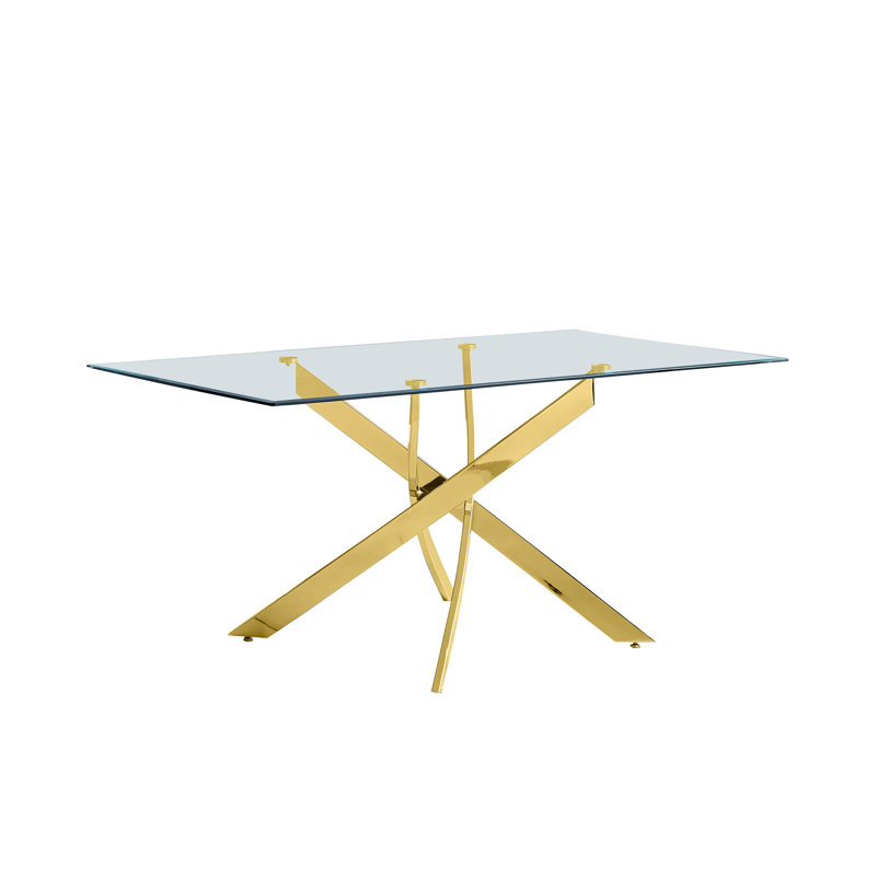 Akinleye 63" Rectangular Dining Table , Gold