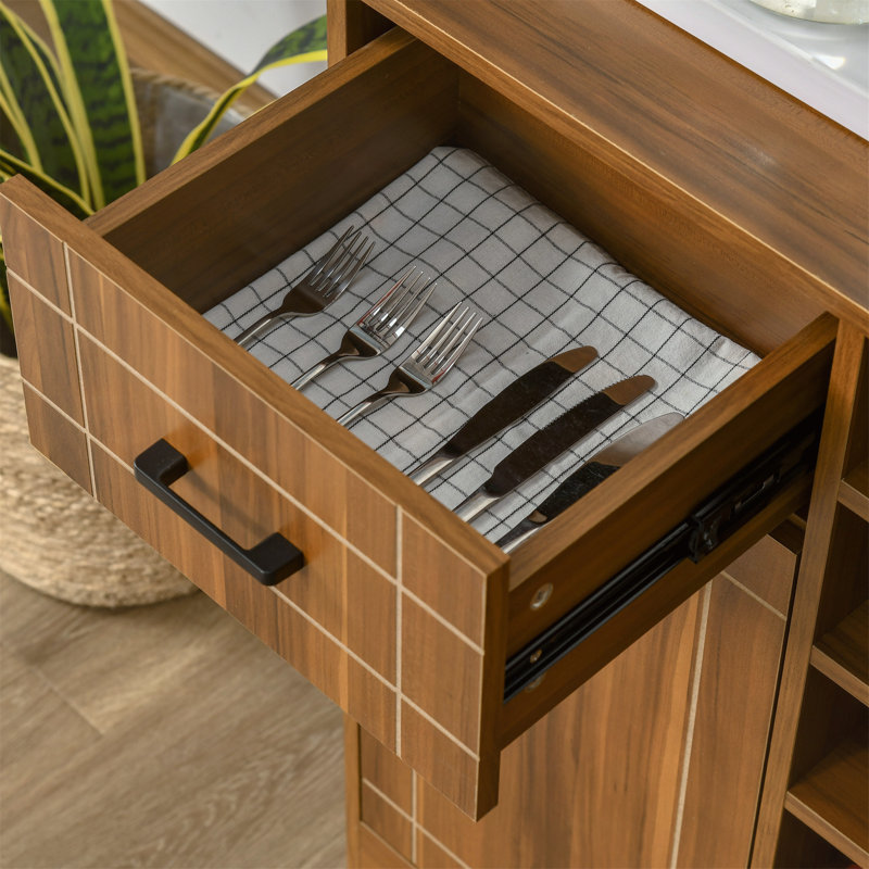 Charming Retro Wine Cabinet with Abundant Storage and Sturdy Build