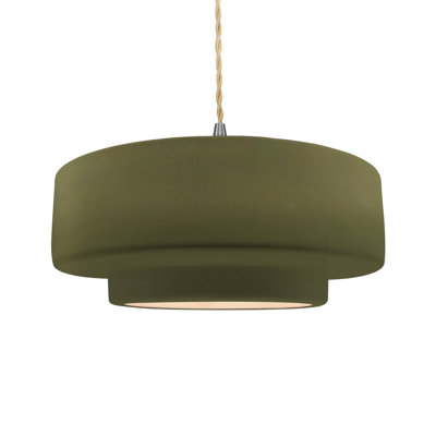 Luminaire suspendu tambour 1 lumière Gela