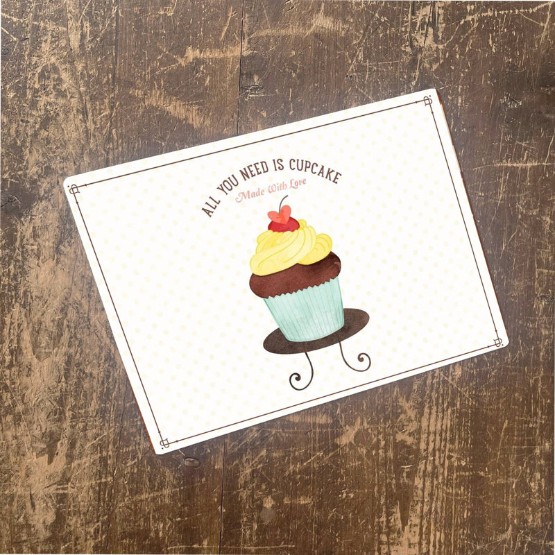 Food & Beverage Wall Decor on Metal, 20cm H x 25cm W