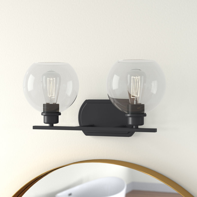 Gardiner Dimmable Vanity Light, Matte Black, Clear