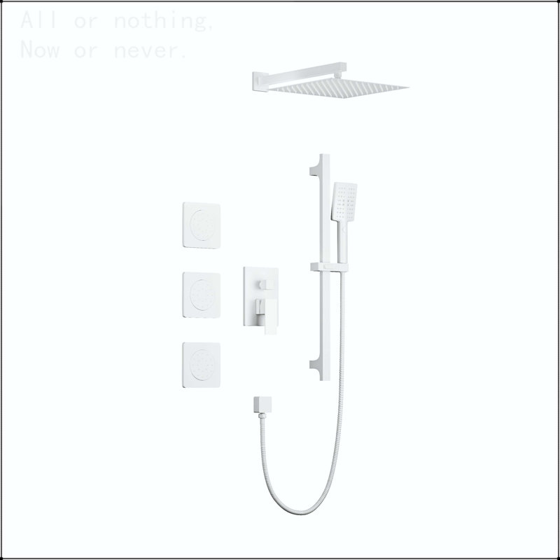 Système de douche mural multifonctionnel avec jets pour le corps, Blanc