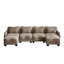Canapé modulaire de 131,5 po Curve Design avec 2 repose-pieds mobiles et 4 coussins décoratifs-1454970744-1454970746