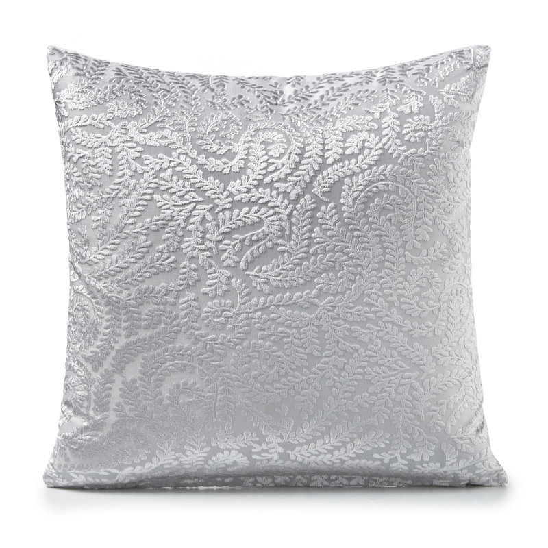 Cherryford Floral Square Cushion Cover, Silver