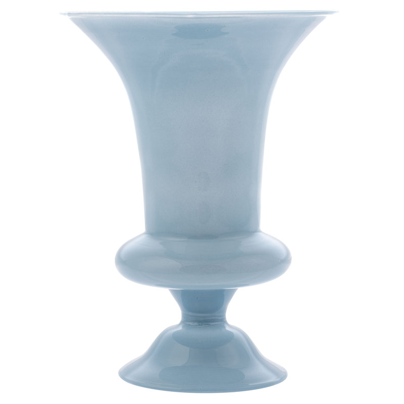 Vase en verre tulipe bleu (S25)