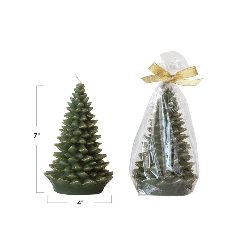 Grande chandelle en forme d'arbre de Noël avec des pointes dorées