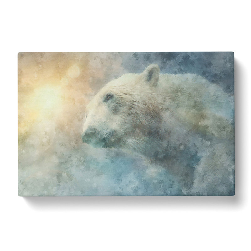 Mystical Polar Bear - Wrapped Canvas Painting, 40cm H x 60cm W x 3cm D