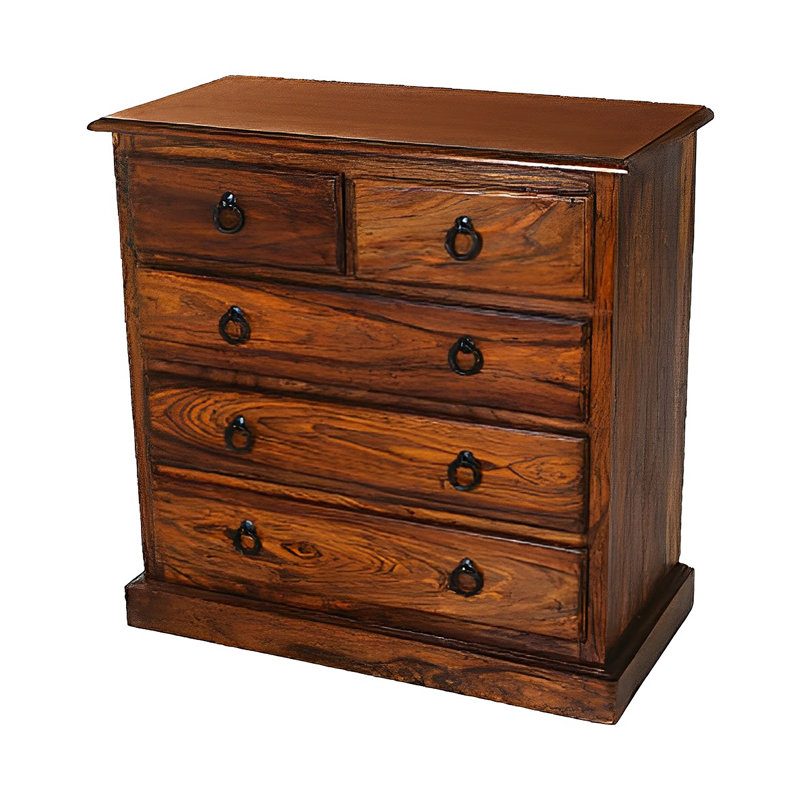 Naranjo Solid Wood 80 cm W Chest of 5 Drawers