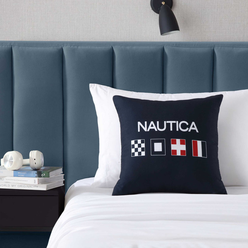 Nautica Flag Blue Throw Pillow, Flag Blue