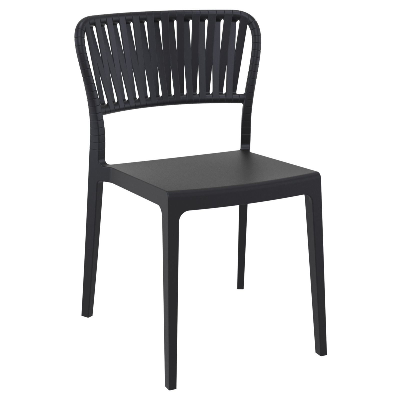 Newport Outdoor Stacking Dining Armchair, Black