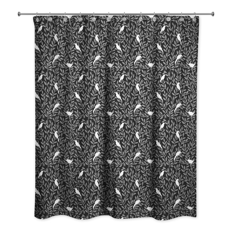 Ristina Animal Print Shower Curtain, Black