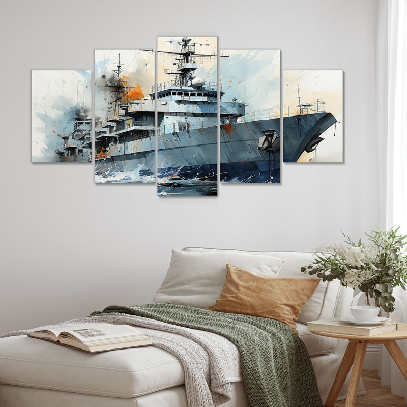Marine armée, bateau, frégate II - ensemble de décoration murale militaire