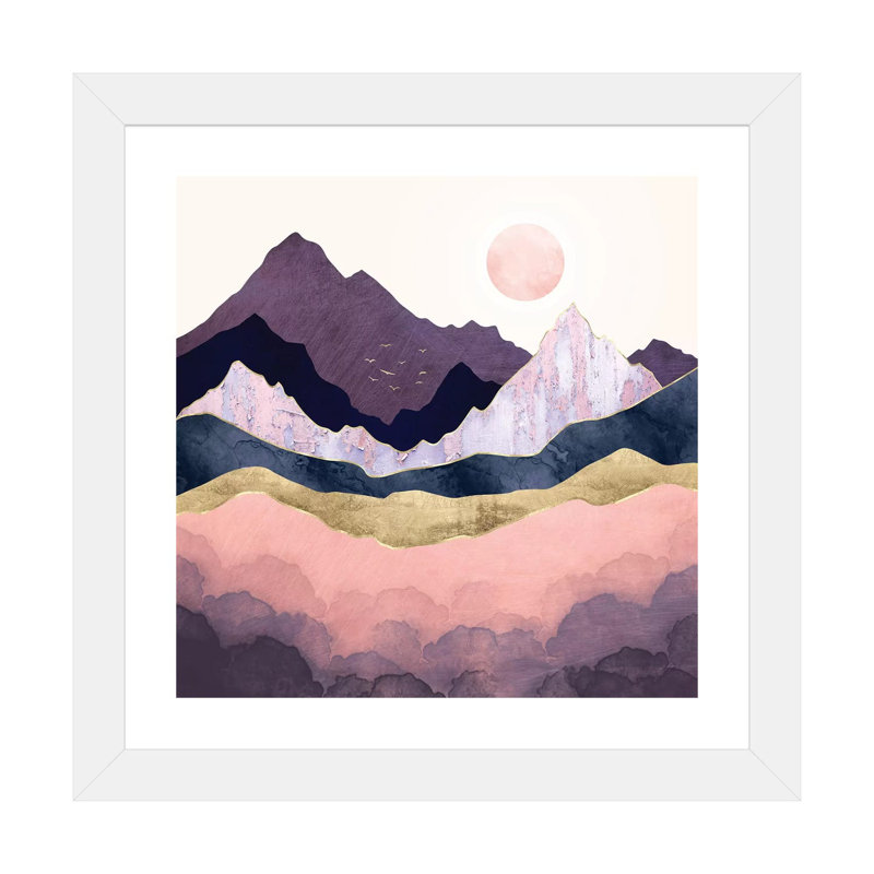 Mauve brume - imprimé, H 16 po x l 16 po x p 1 po, Encadré par un papier blanc