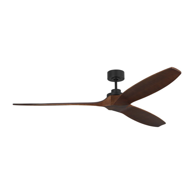 Visual Comfort Fan Collins Smart 70 Indoor Ceiling Fan with Threaded Downrod, Natural Honey blades and Handheld Remote