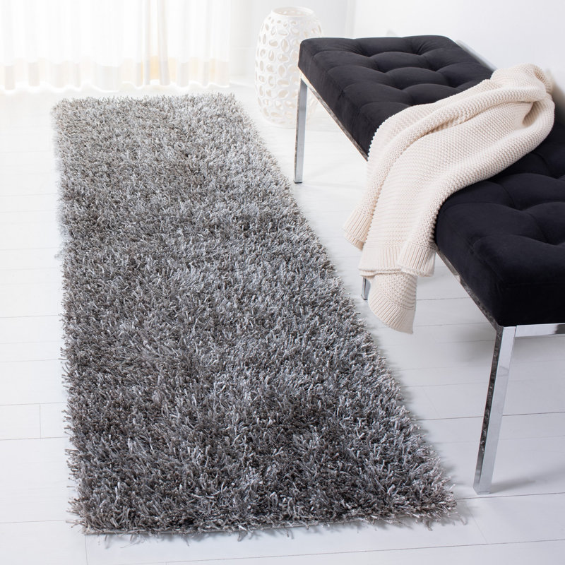 Chamira Shag Hand Tufted Performance Solid Color Rug, Runner 2'3" x 12'