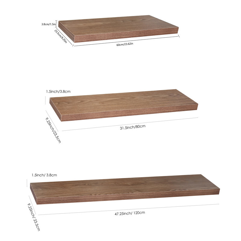 Franky 3 Piece Floating Shelf, JD Walnut