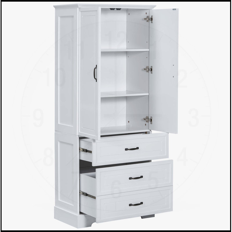 Grande armoire de salle de bain polyvalente avec tablette réglable et plusieurs options de rangement
