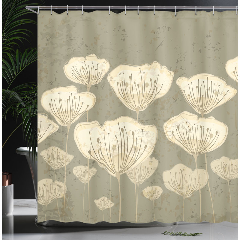 Shower Curtain with Hooks Included, 75"H x 69"W