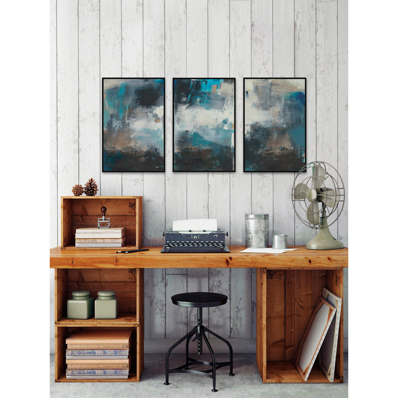 Umbra IV par Marmont Hill - Ensemble de 3 reproductions sur toiles tendues, H 18 po x l 12 po x L 1,5 po, Cadre noir