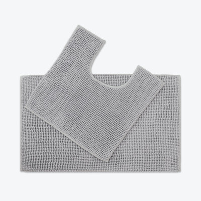 Kulap Chenille Bobble Bath Mat & Pedestal 2pc Set