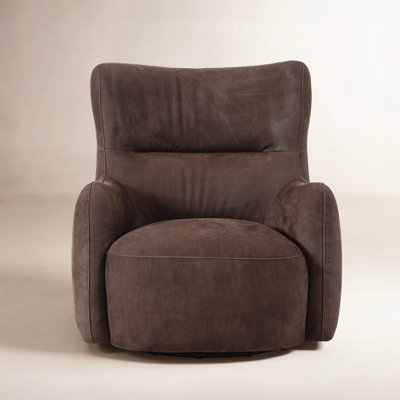 Rosalia Rosalie Genuine Leather Wingback Swivel Chair