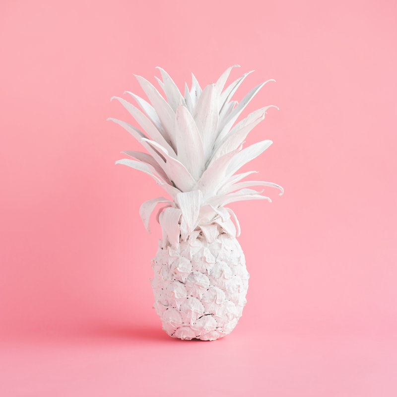 White Pineapple - Wrapped Canvas Print, 30cm H x 30cm W x 3.8cm D