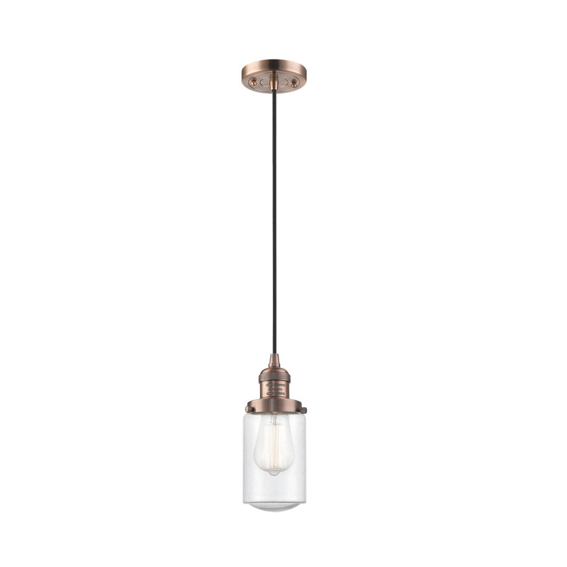 Luminaire suspendu 1 lumières scolaire single Saroyan, Grainé, Cuivre antique, Ampoule non incluse