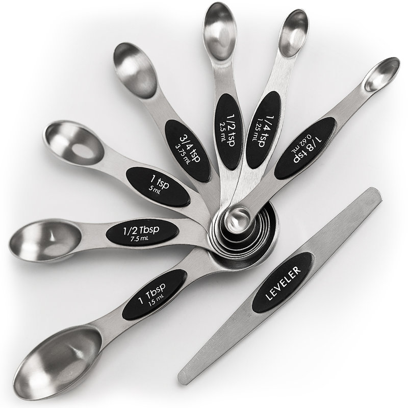 Ensemble de 8 cuillères à mesurer magnétiques en acier inoxydable avec niveleur Zulay Kitchen