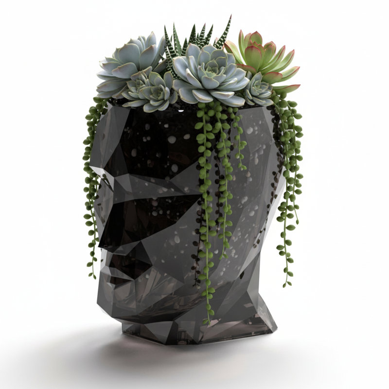 Adan Plastic Statue Planter, Fume