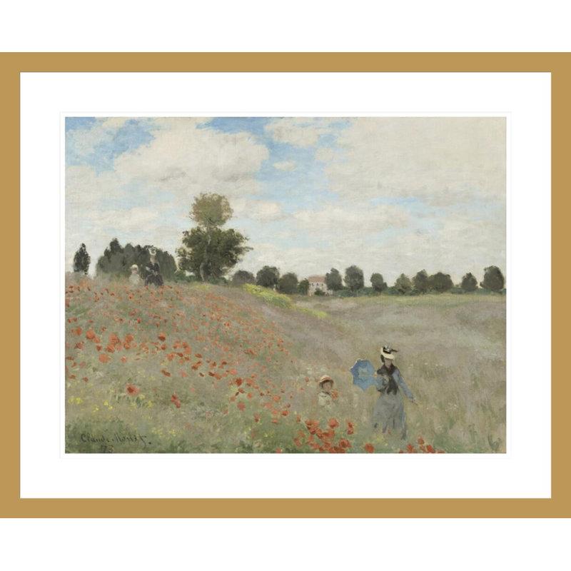 «Poppy Field» par Claude Monet, impression giclée sur cadre, 23.5" H x 28.8" W